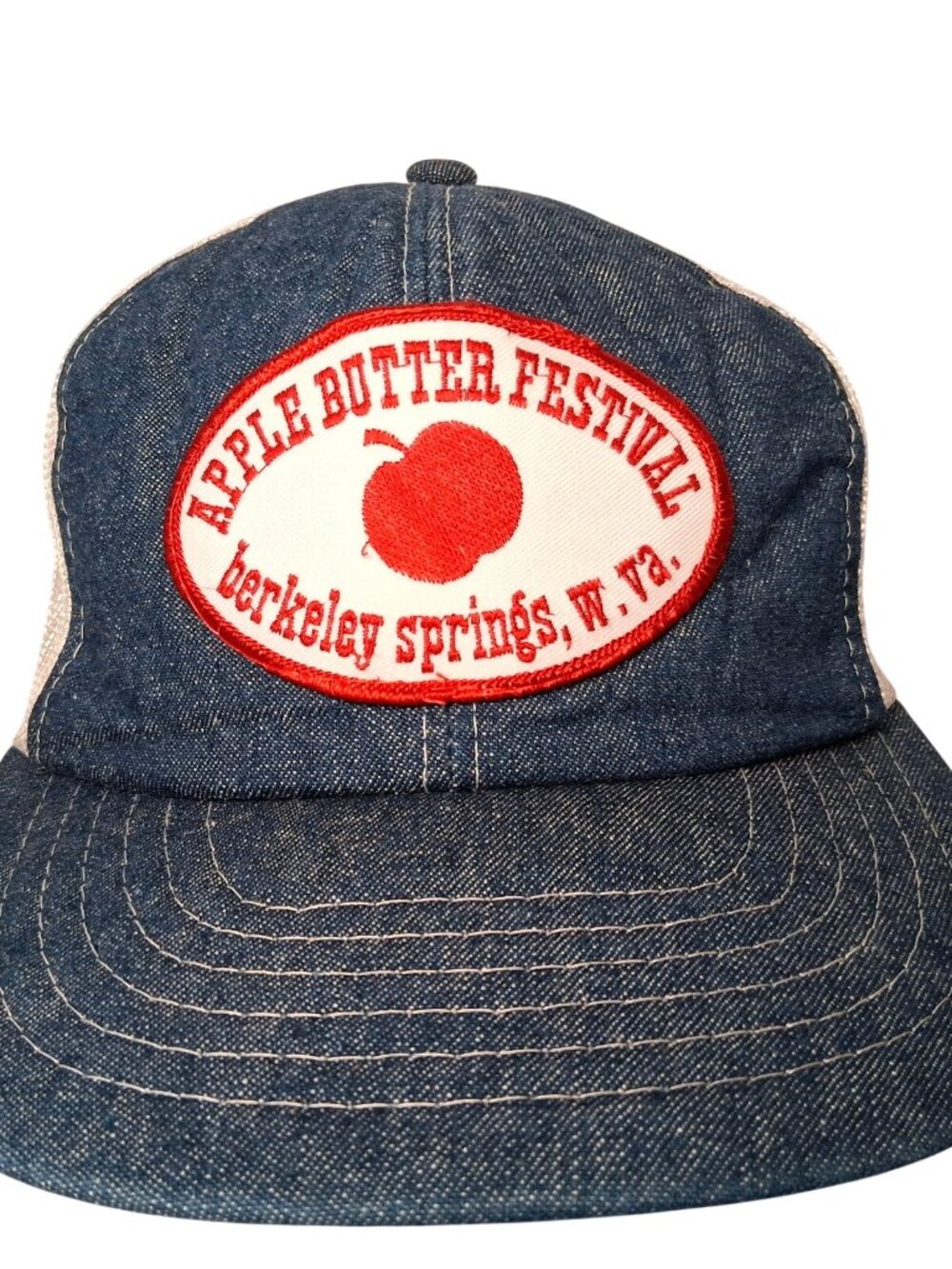 Berkeley Springs West Virginia Apple Butter Festival Cap Hat Denim Mesh WV